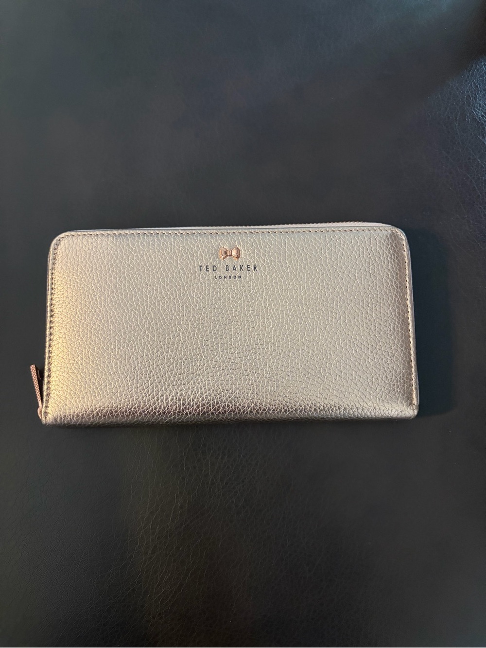 Ted Baker Metallic Rose Gold Zip Around Wallet